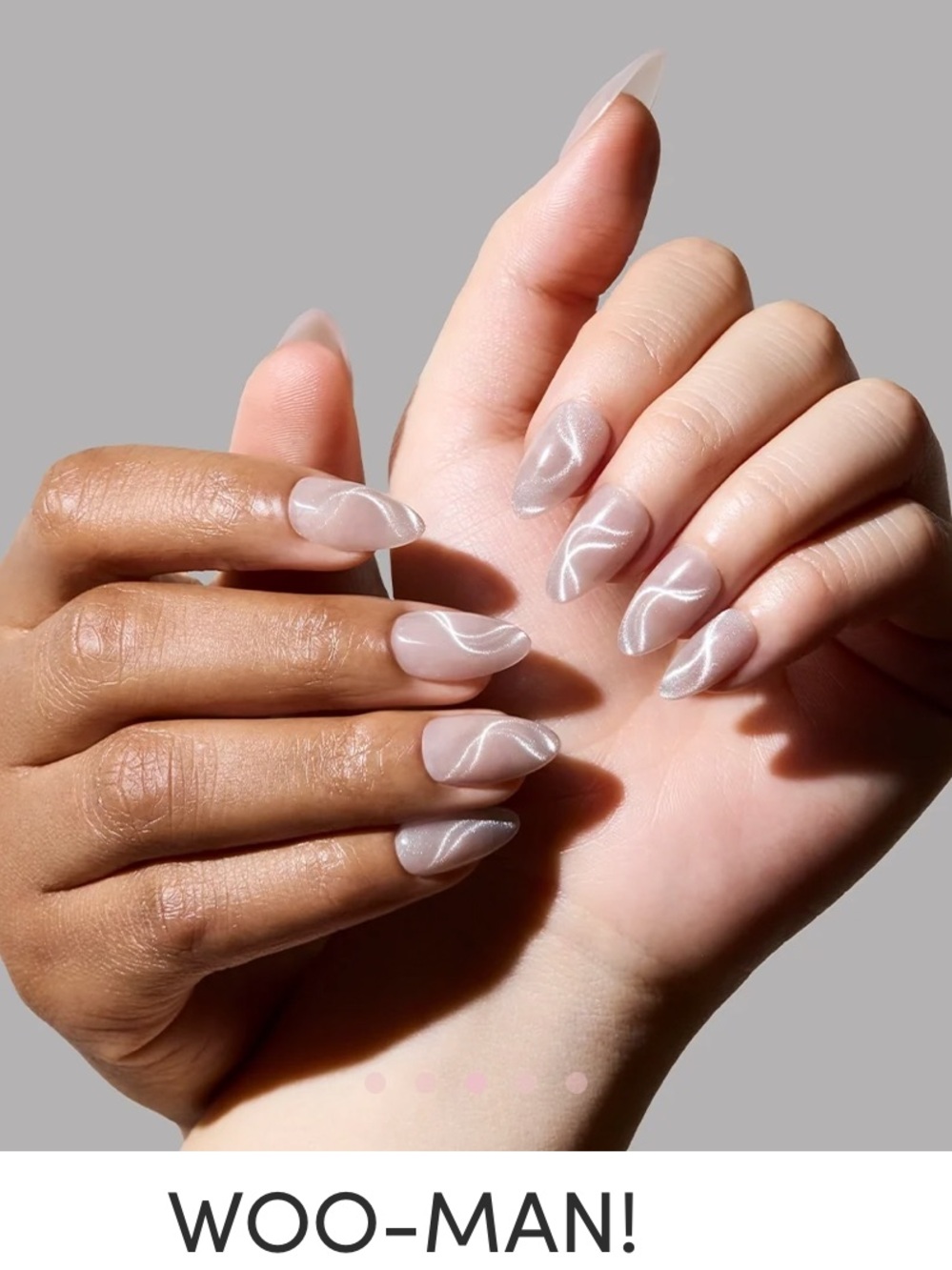 GLAMNETIC x Glamzilla Nude Swirl Press-On Nails – Sheer Elegant Set Woo-Man! - Picture 3 of 5